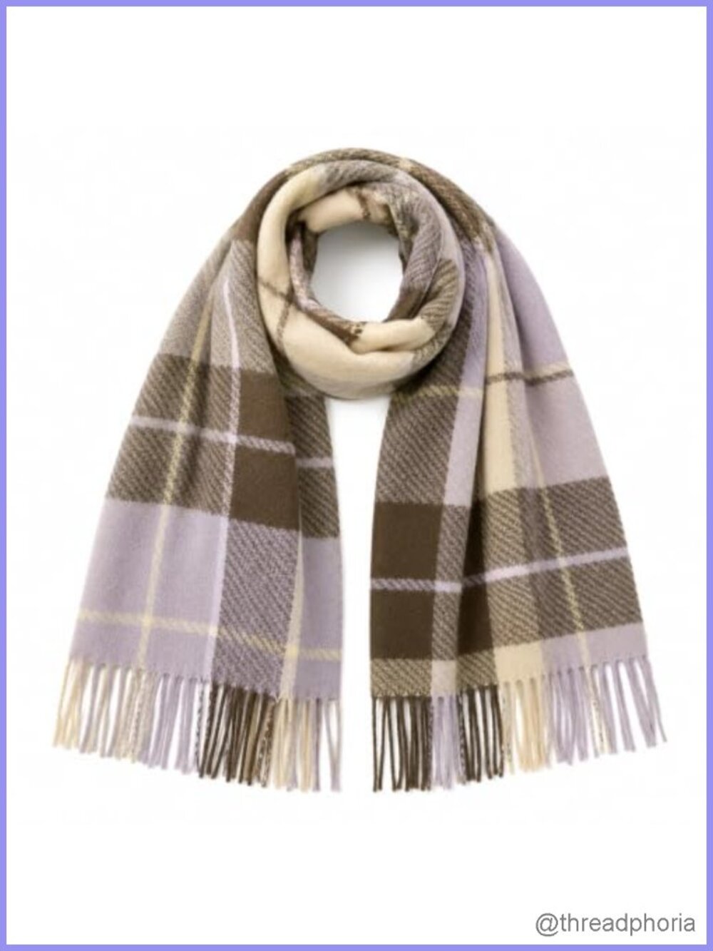 Oversized Plaid Fringe Scarf Soft Warm Check Neck Shawl Women
